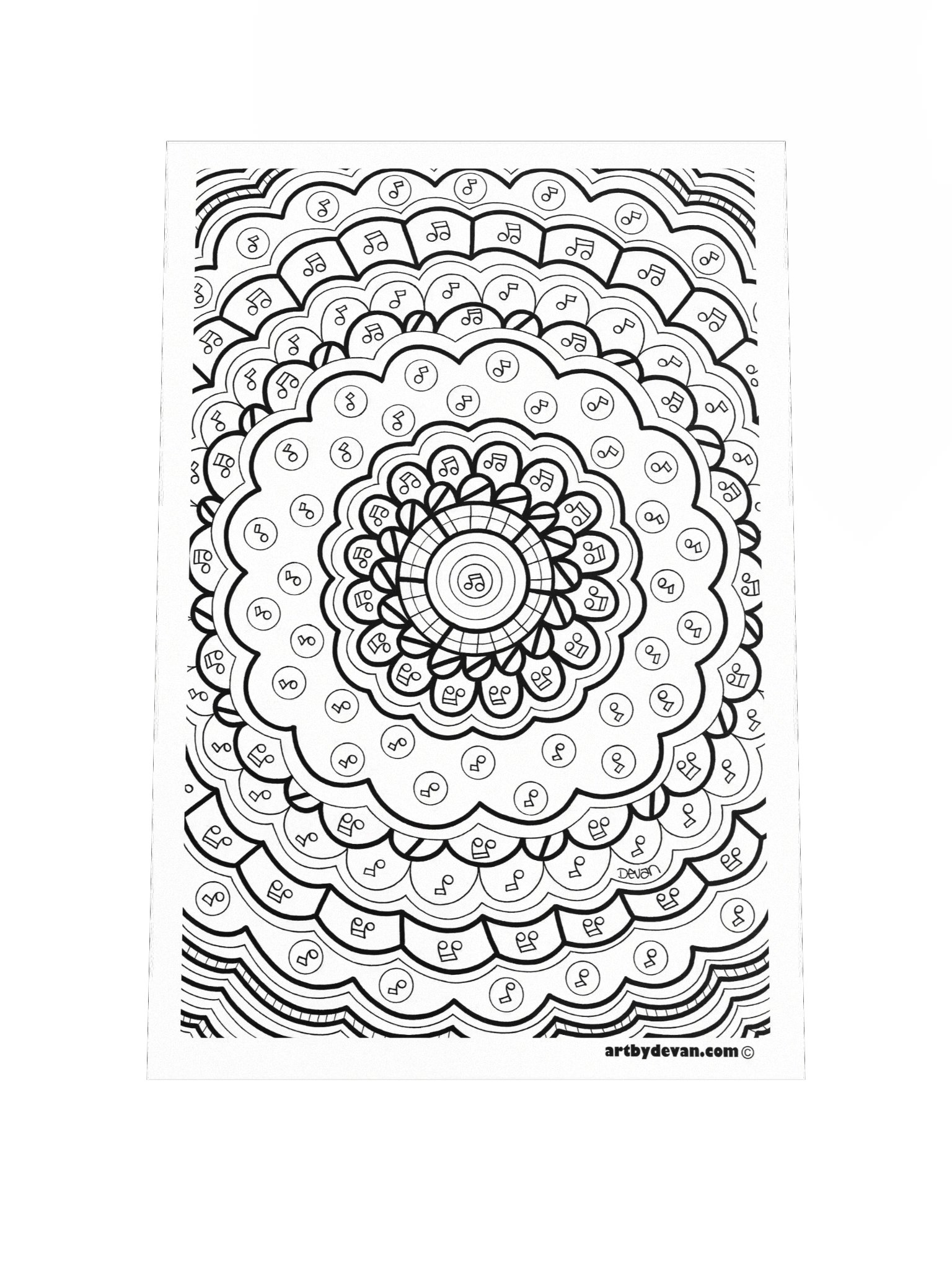 Color Your Own Art: Music Mandala product image (1)