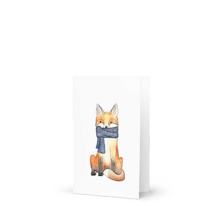 Watercolor Fox in a Scarf Greeting Card product image (1)