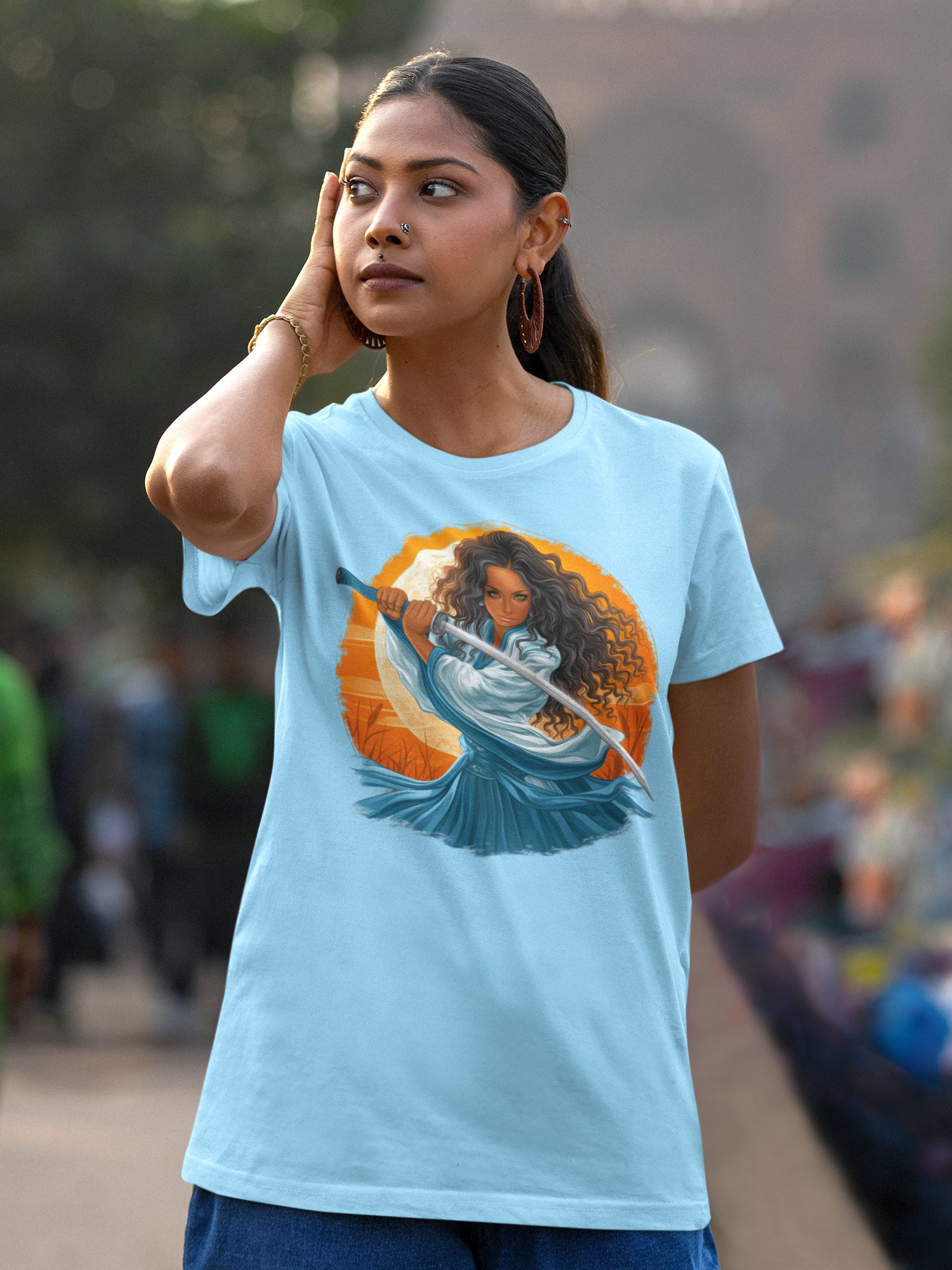 Samurai Woman Warrior T-shirt product image (2)