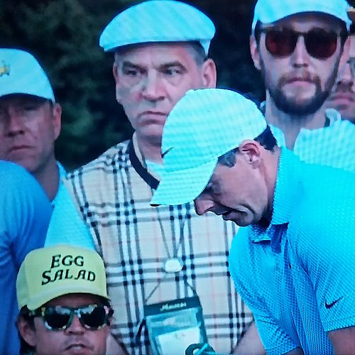 Someone solve the mystery Egg Salad hat wearer at The Masters