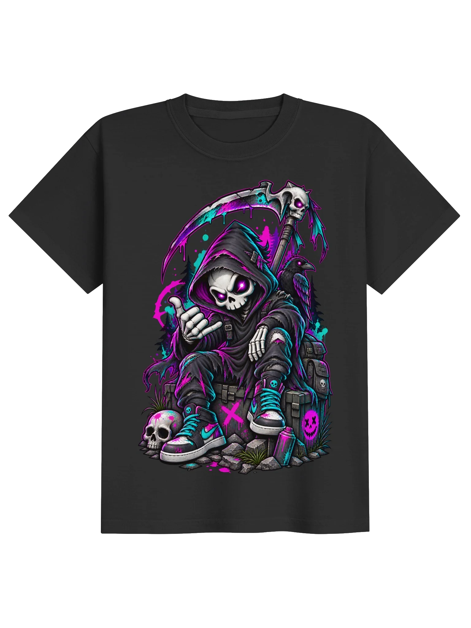 Neon Reaper Skeleton Youth Tee