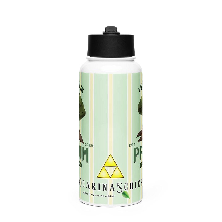 Premium Hardwood Stainless Steel Water Bottle with a Straw Lid product image (1)