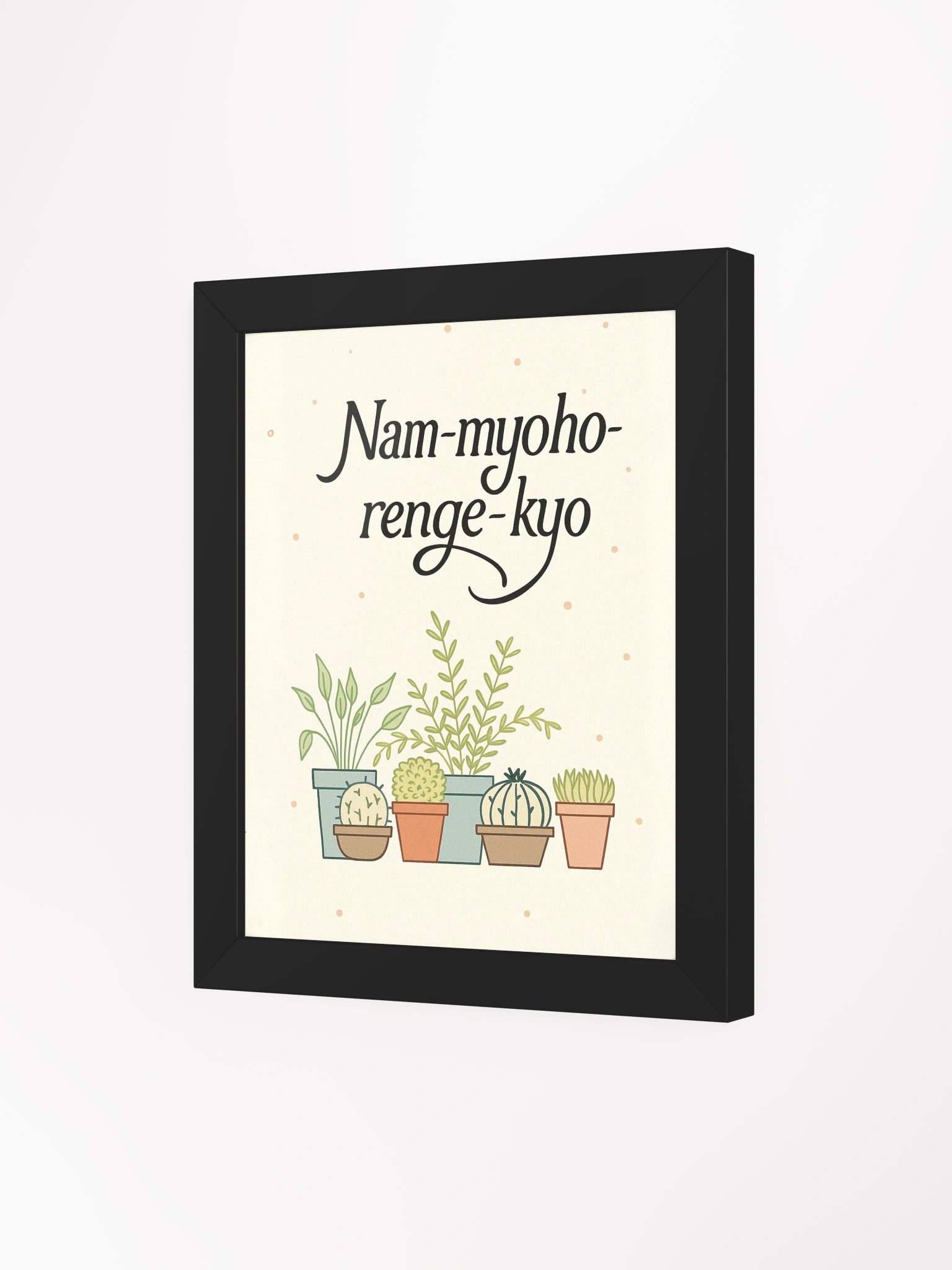 Nam-myoho-renge-kyo Framed Wall Art – Peaceful Botanical Poster for Nichiren Buddhism Practice product image (3)