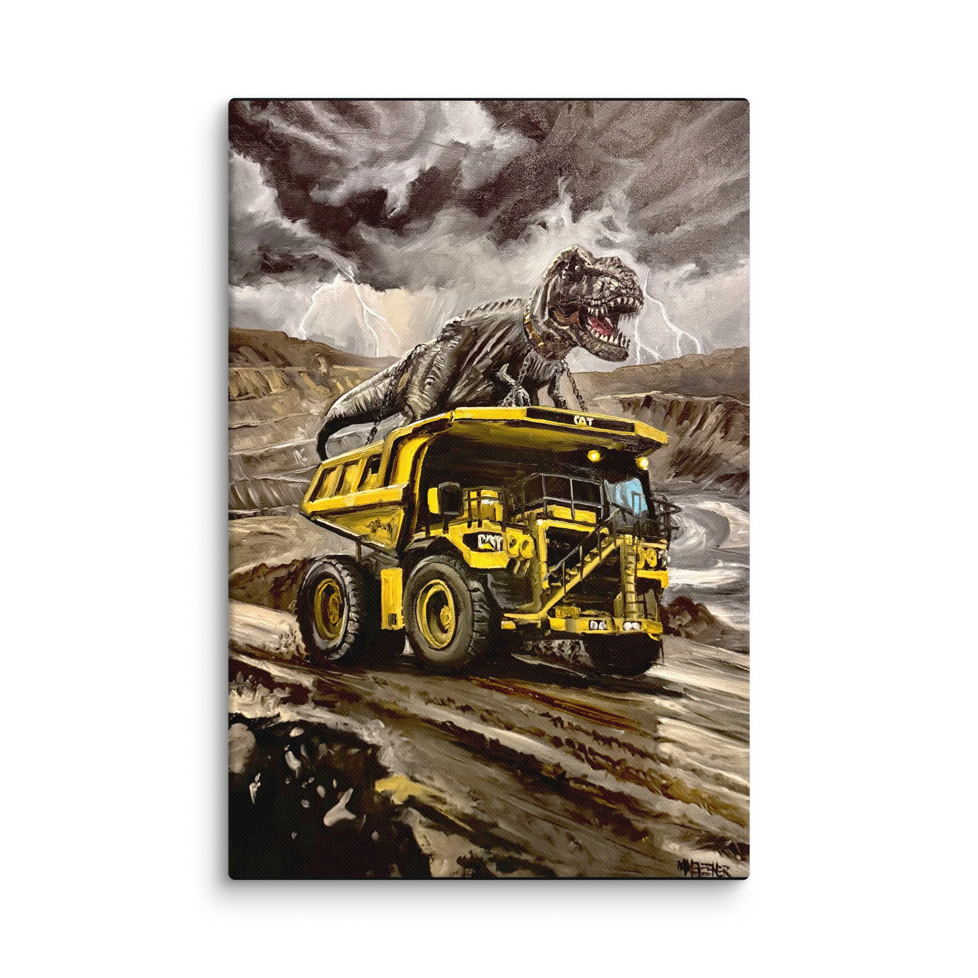 T-Rex and Cat - Giclee Canvas product image (1)