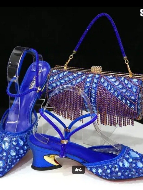 Luxury Women's Rhinestone Pointed-Toe High Heel Shoes and Matching Handbag Set – Elegant Slingback Pumps for Weddings, Parties & Evening Events product image (4)