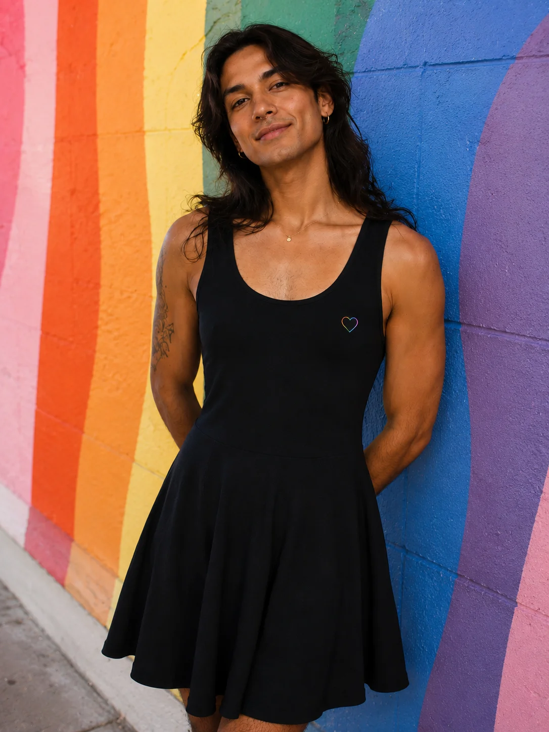 Black Dress with Rainbow Heart | Gender-Free product image (1)
