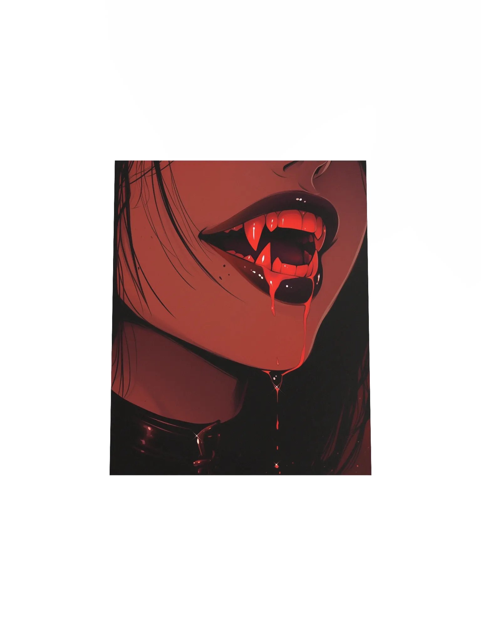 Bloody Vampiric Fangs Matte Poster product image (19)