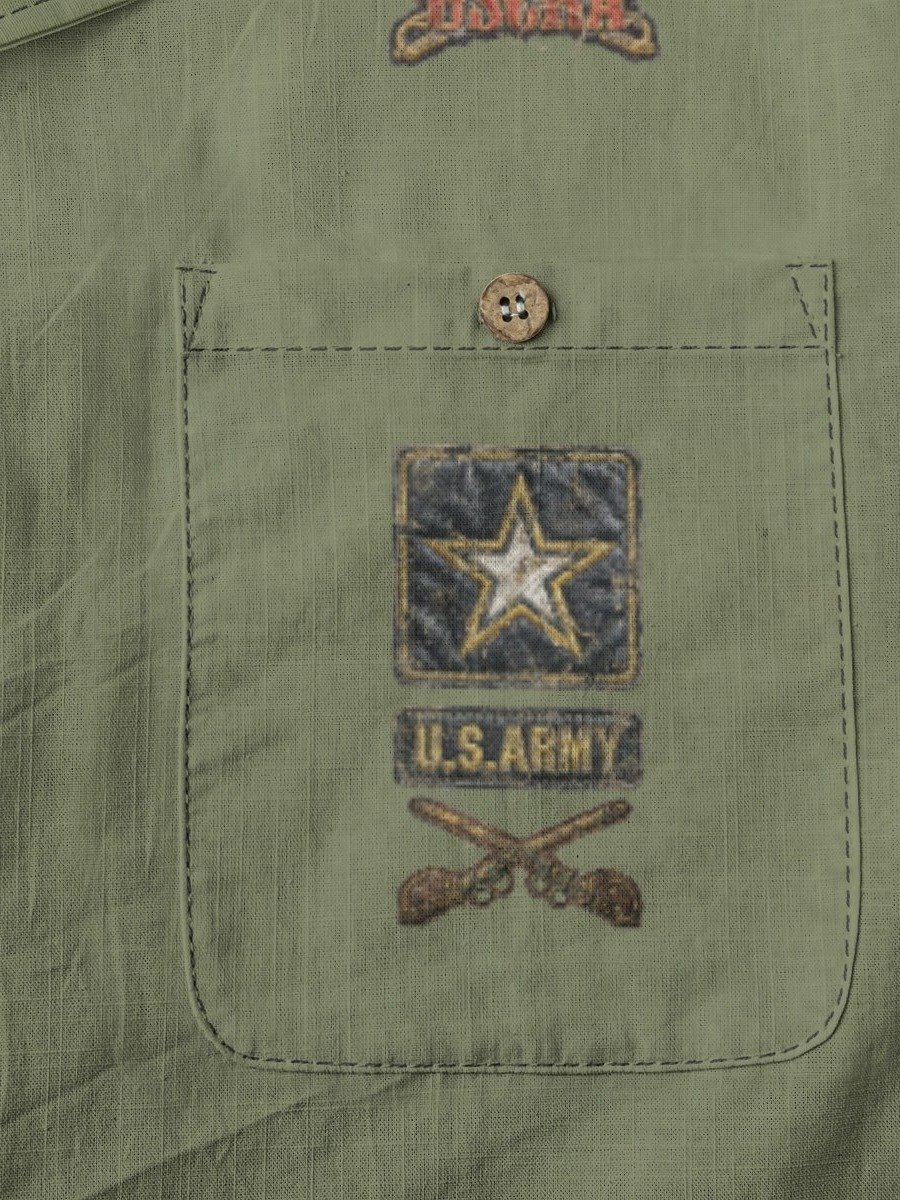 USCRA Premium OD Green Distressed Club Shirt 100% Cotton product image (9)