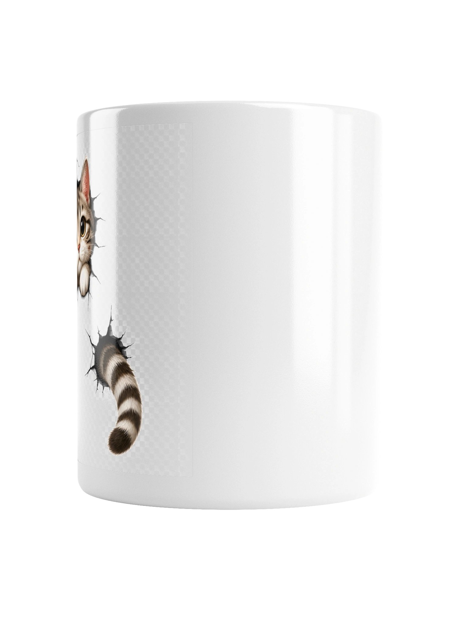 3D Peek-a-Boo Crashing Cat Ceramic Coffee Mug product image (2)