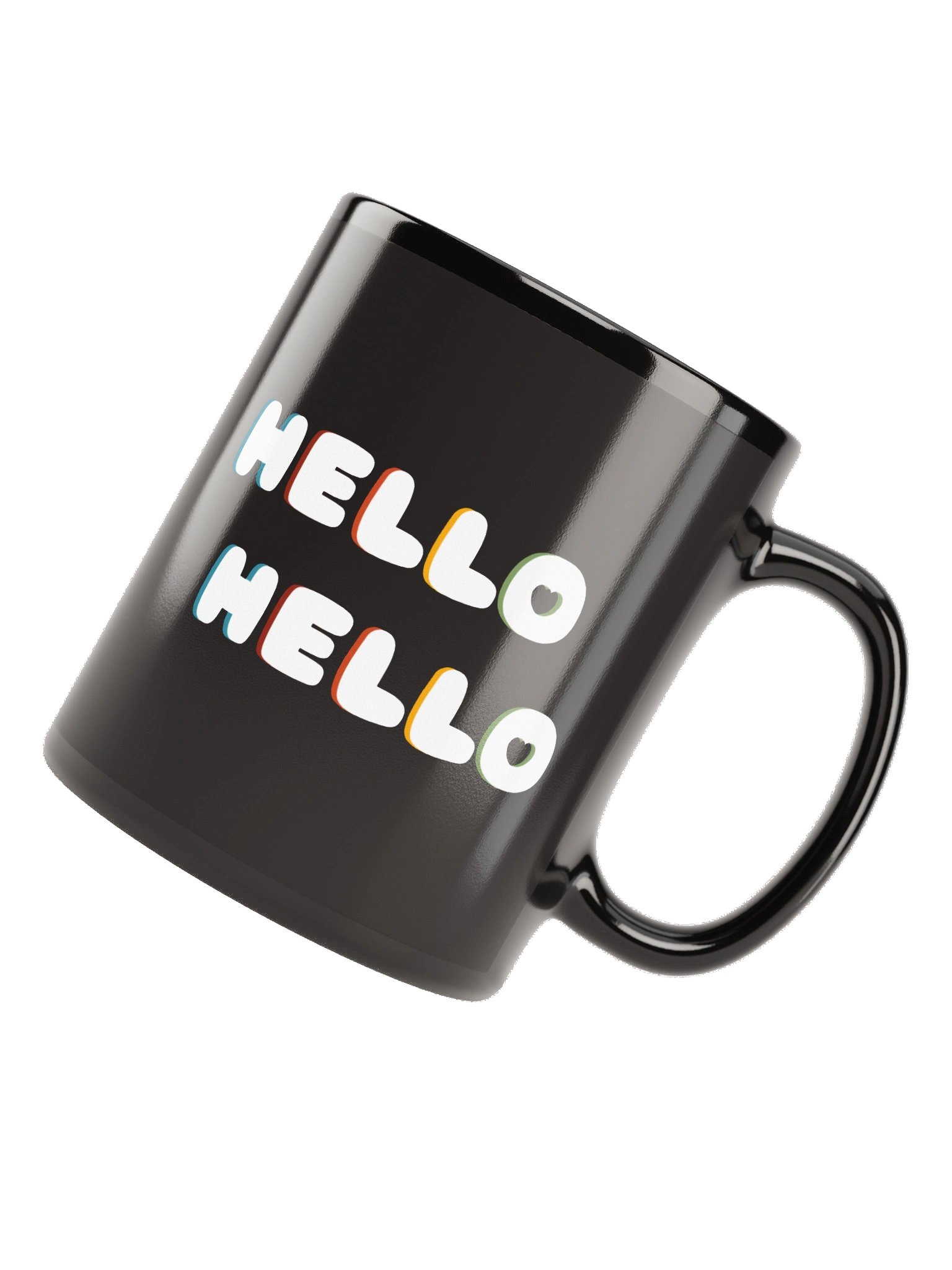 Hello Hello (White Text) Black Glossy Mug product image (6)