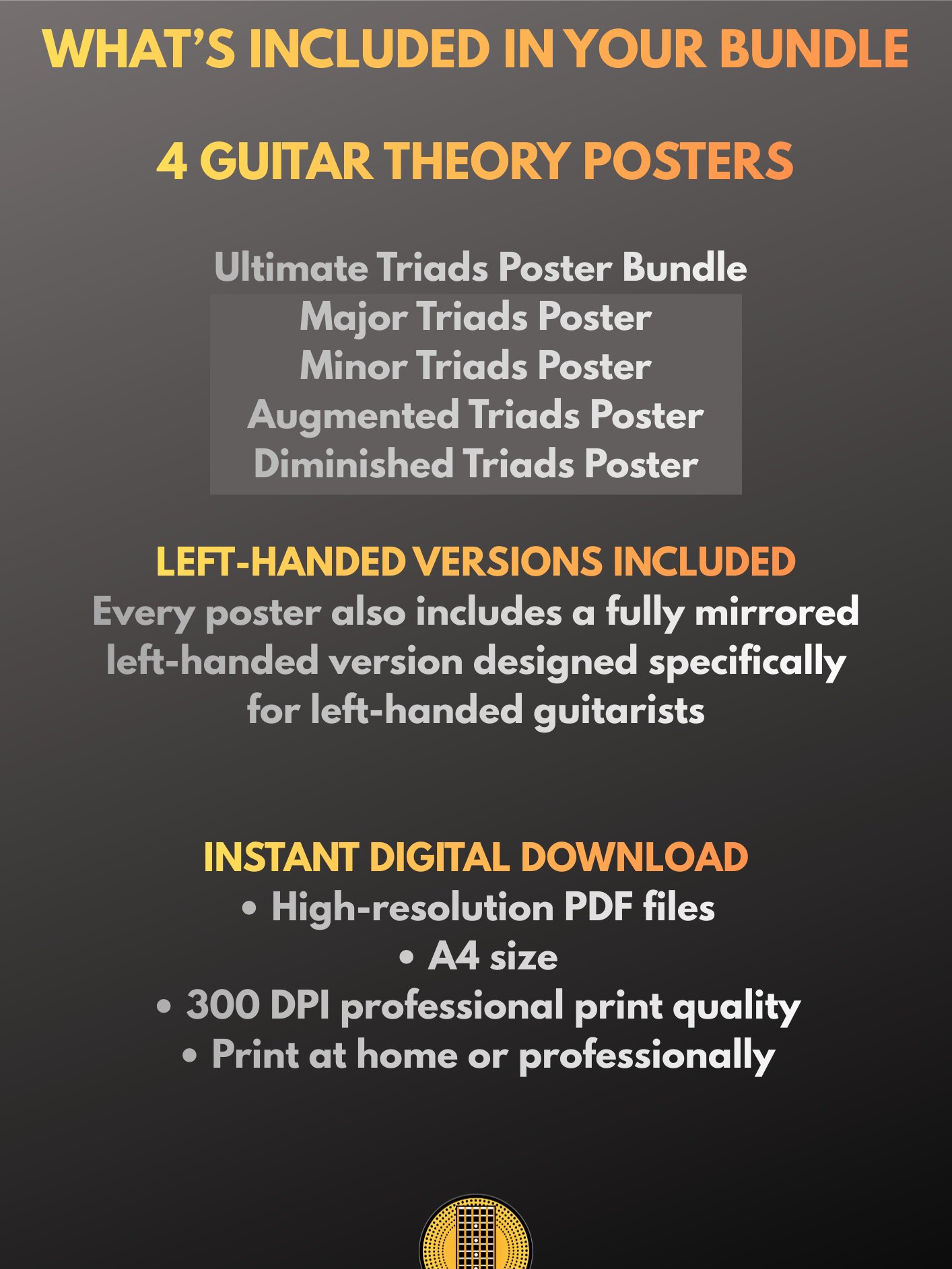 Triads Ranks Fretboard Triads Mastery Poster Bundle (DIGITAL DOWNLOAD ...