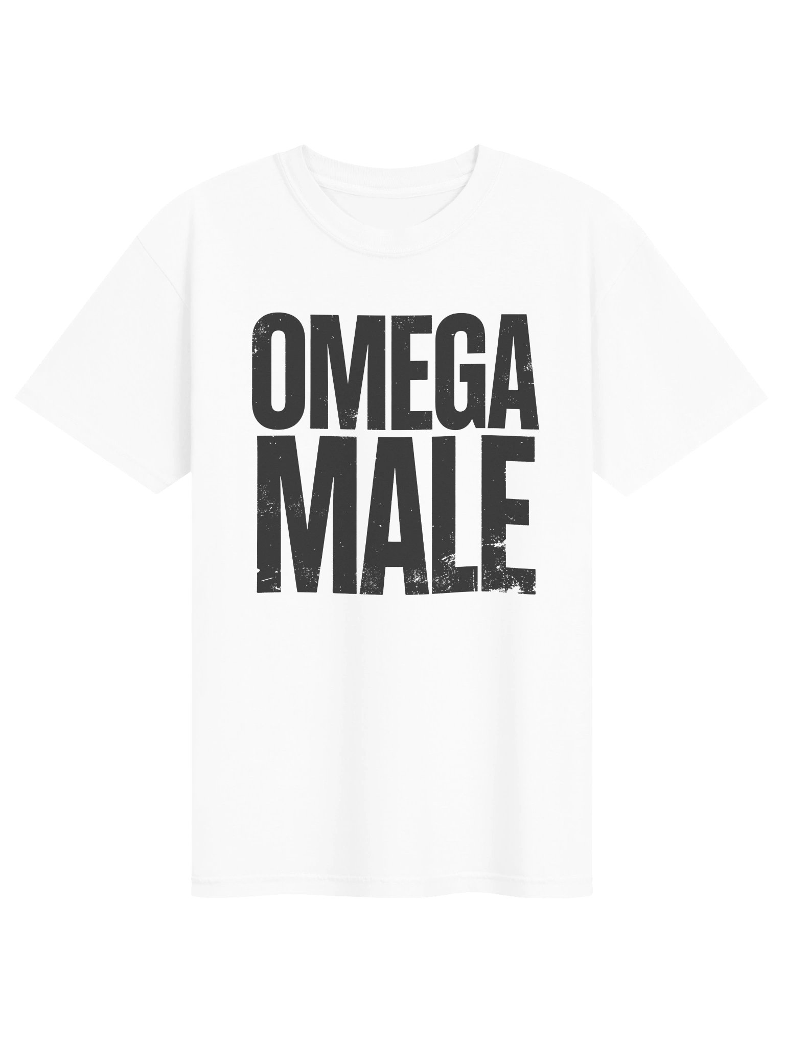 OMEGA MALE in Black Grungy Letters T-Shirt product image (1)