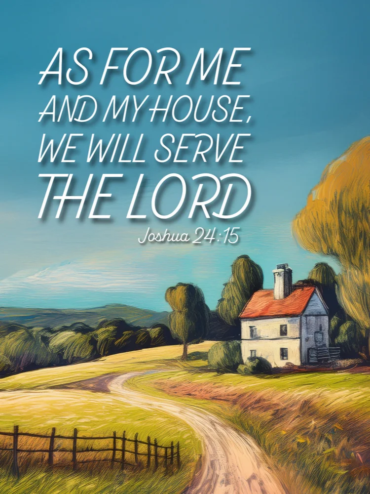 "As For Me And My House" Printable Full-Color Portrait Frameable Art product image (1)
