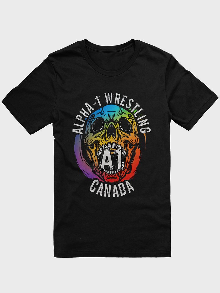 A1 Wrestling Skull T Shirt Rainbow product image (25)