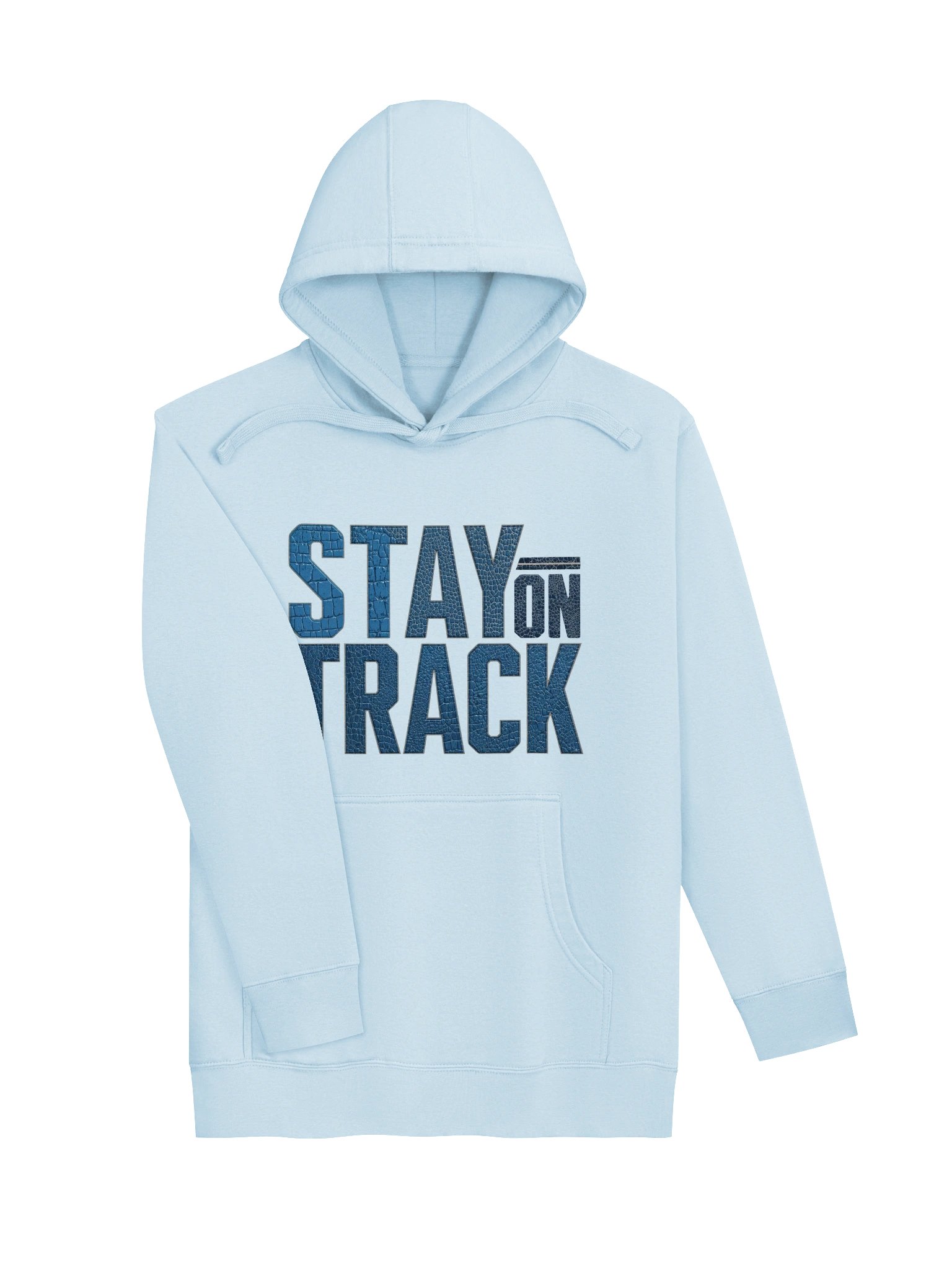 Cracked Blue Textured Hoodie - STAY ON TRACK product image (3)