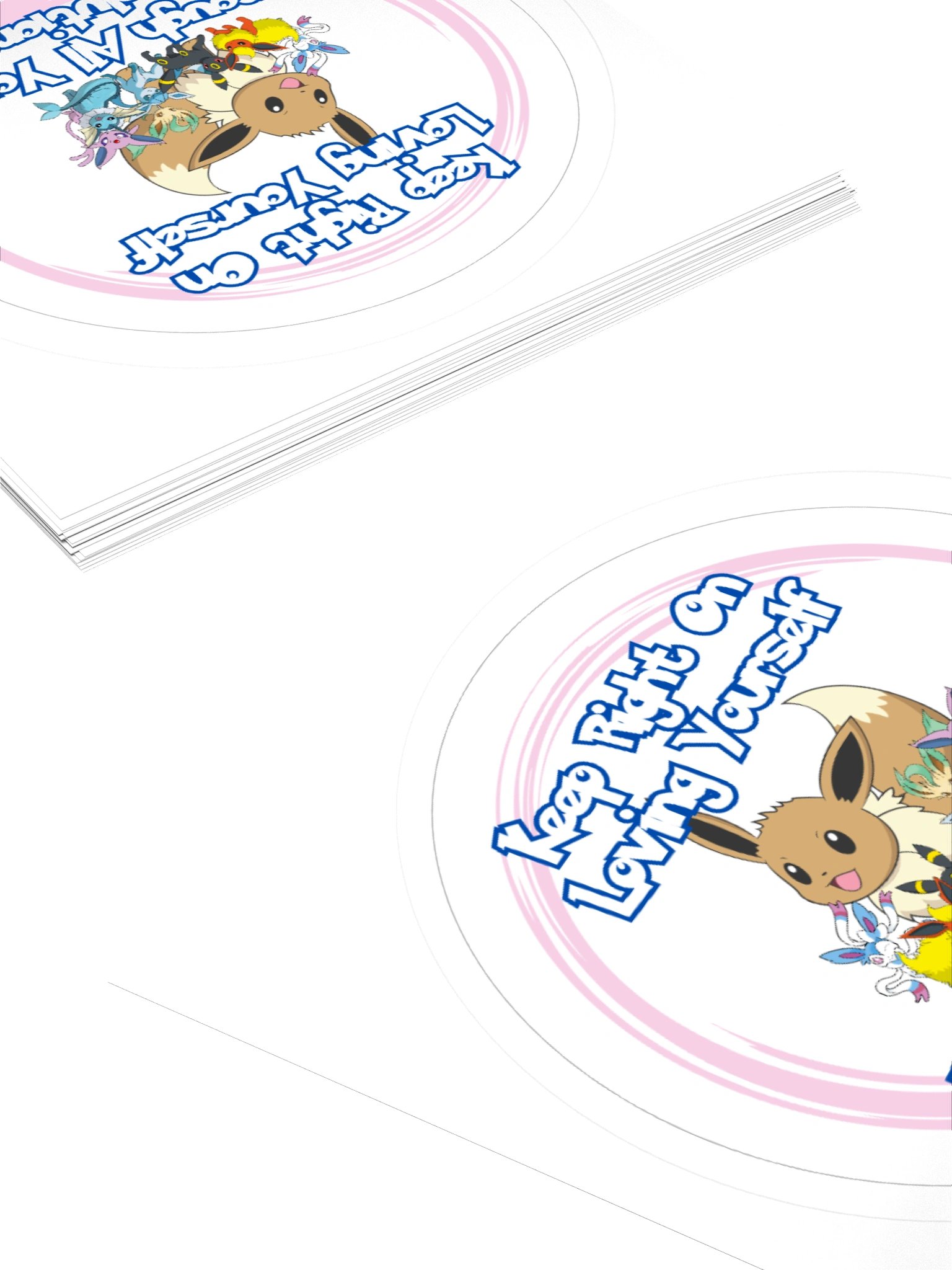 Keep Right On Loving Yourself Through All Your Eeveolutions Pink Circle Sticker product image (4)