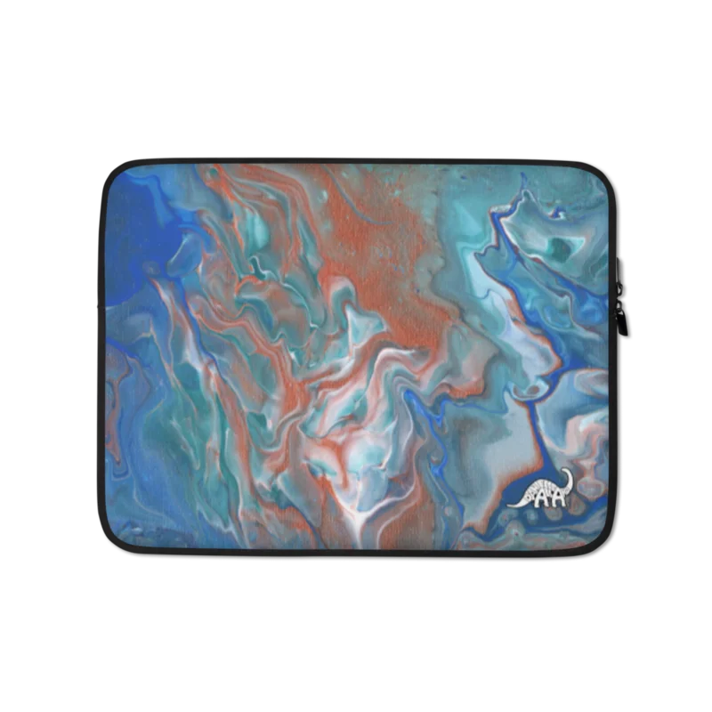 Metallic Orange Fluid Acrylic Laptop Sleeve product image (1)