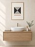 Geometric Hourglass Line Print | Black and Clay Bathroom Wall Art