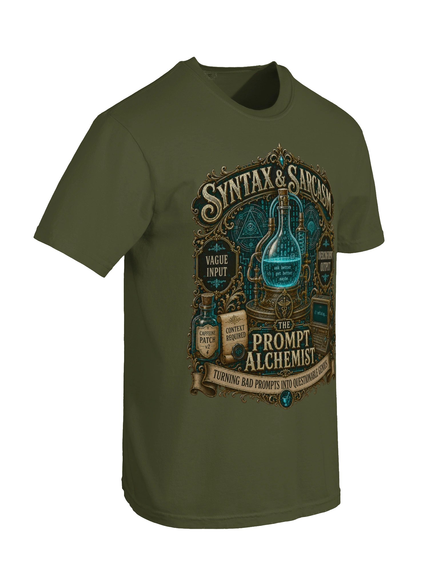 Syntax & Sarcasm Prompt Alchemist Heavyweight Coding T-Shirt product image (38)