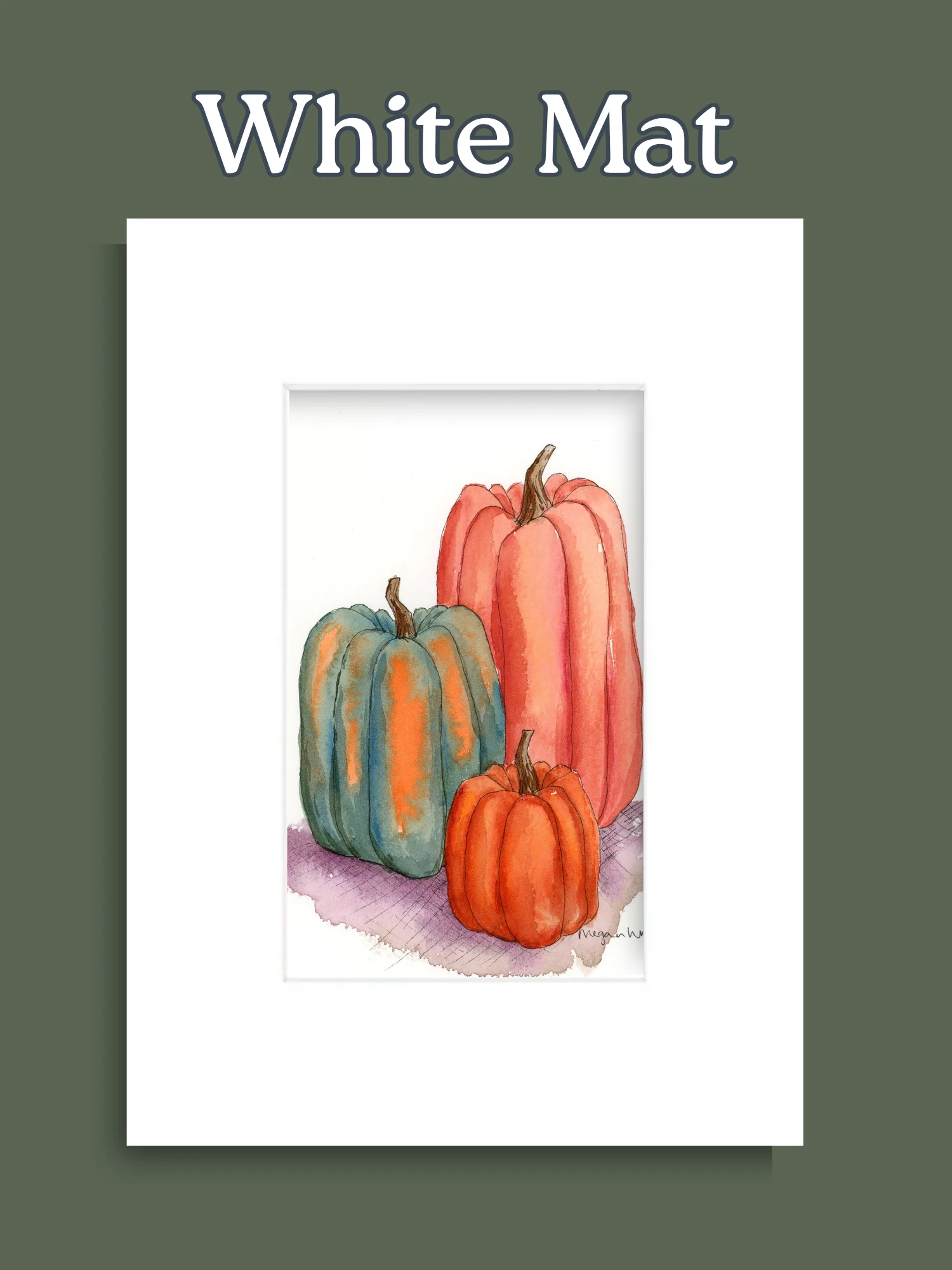 Fall Pumpkin Watercolor Print - Harvest Trio product image (4)