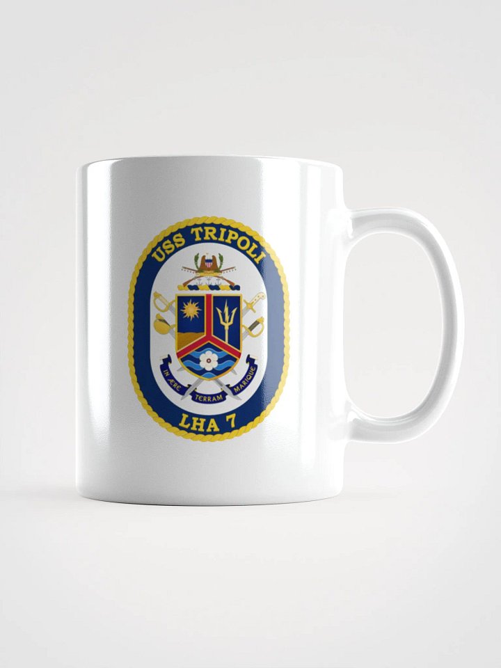 USS Tripoli LHA 7 White Coffee Cup product image (1)