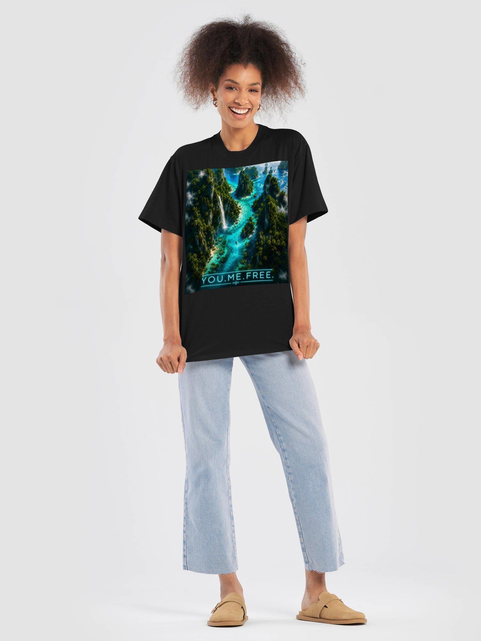 YOU.ME.FREE. Tropical Paradise T-Shirt | Unisex Oversized Travel Gift for Wanderlust Travelers product image (8)