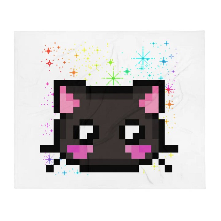 *Starry Eyes Pixel kitteh Emote* Blanket product image (1)