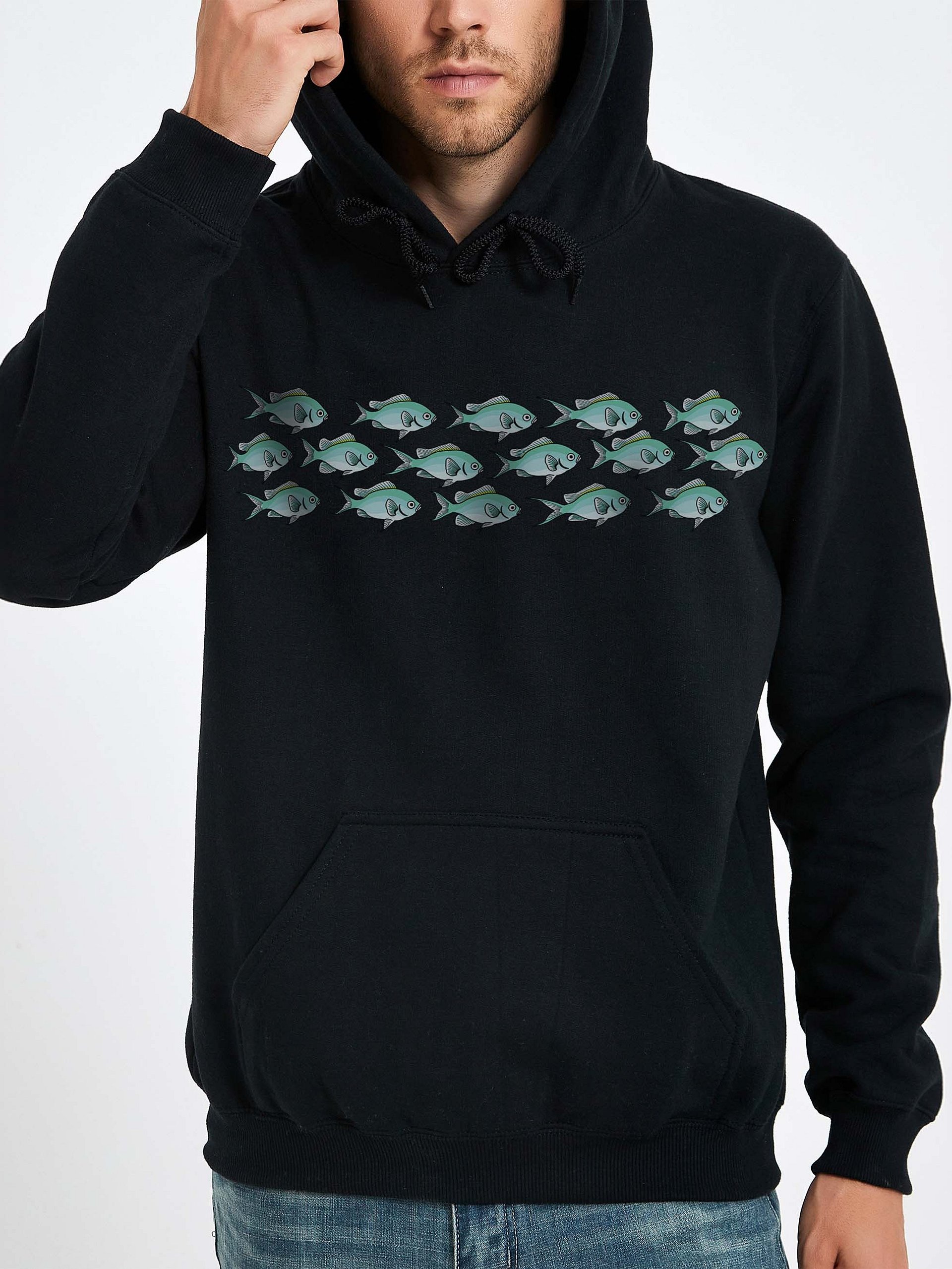 A School of Green Chromis Hoodie for Reef Aquarium Lovers product image (2)