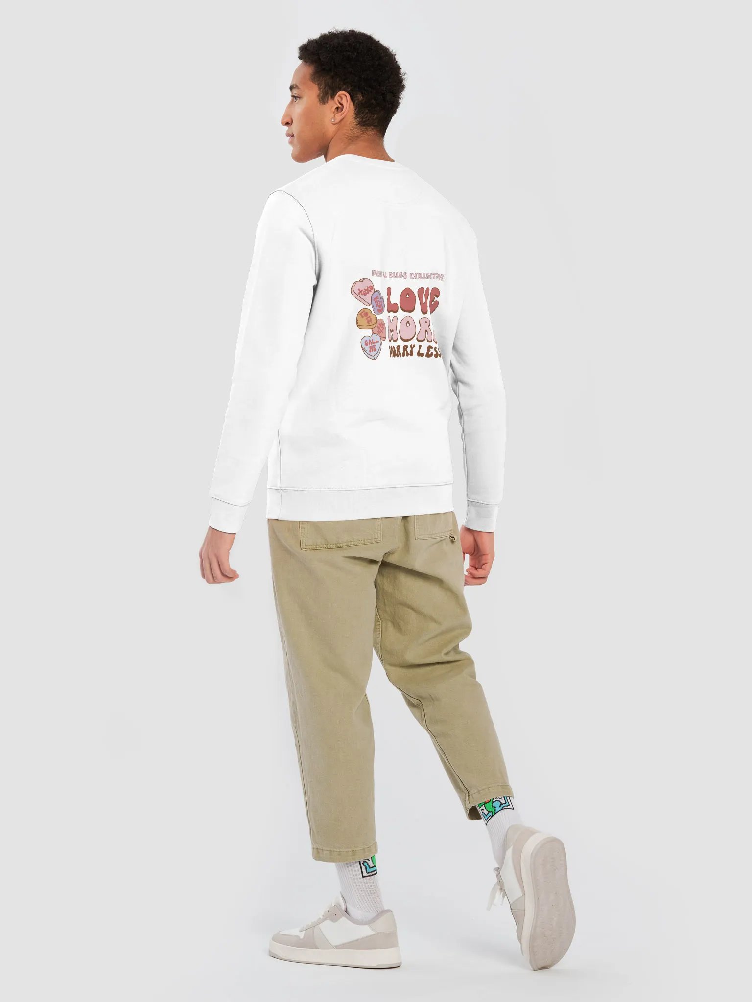"Love More Worry Less" Unisex Eco Sweatshirt Hoodie – A Daily Reminder to Stay Positive product image (10)