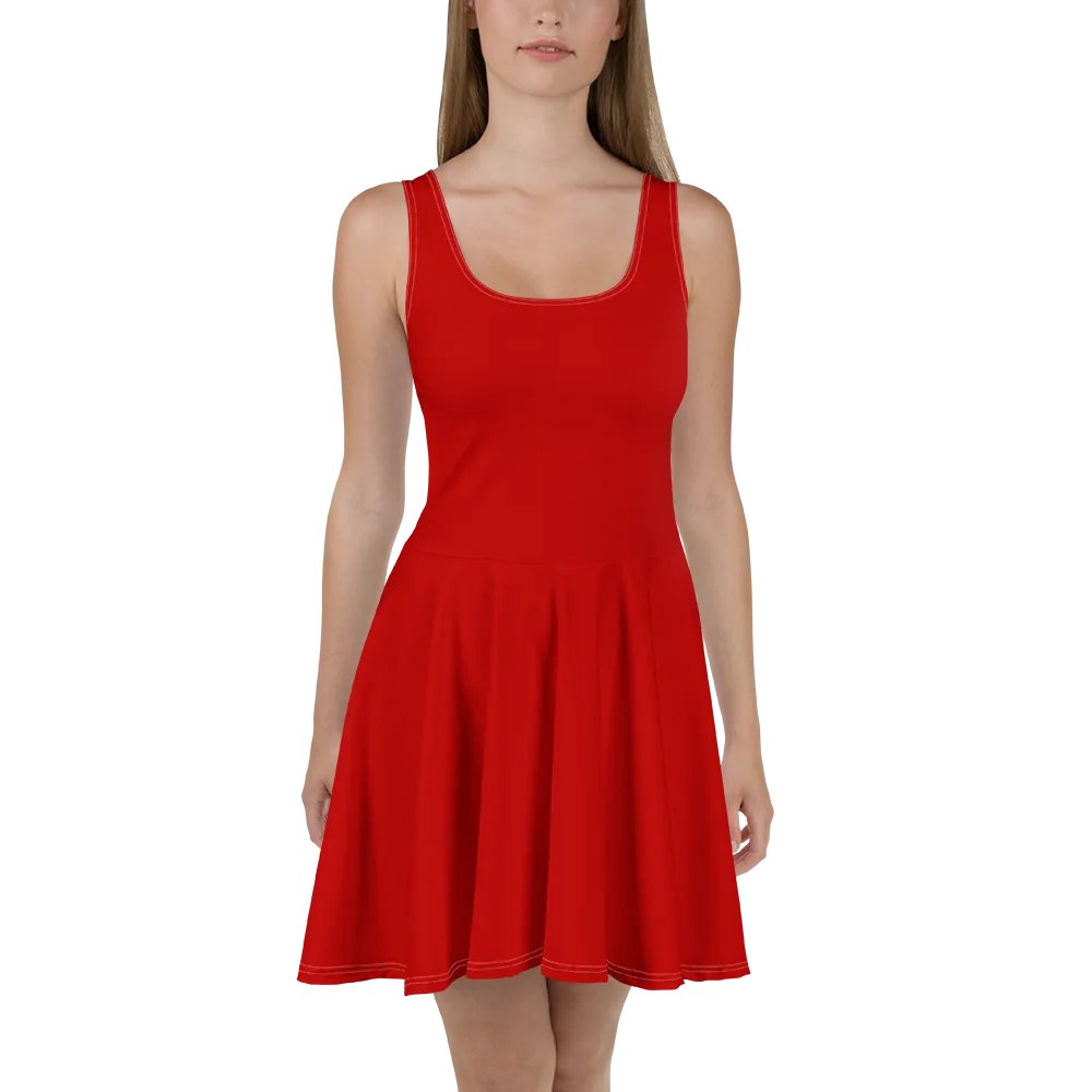 Skater Dress Red Dress Woman product image (3)