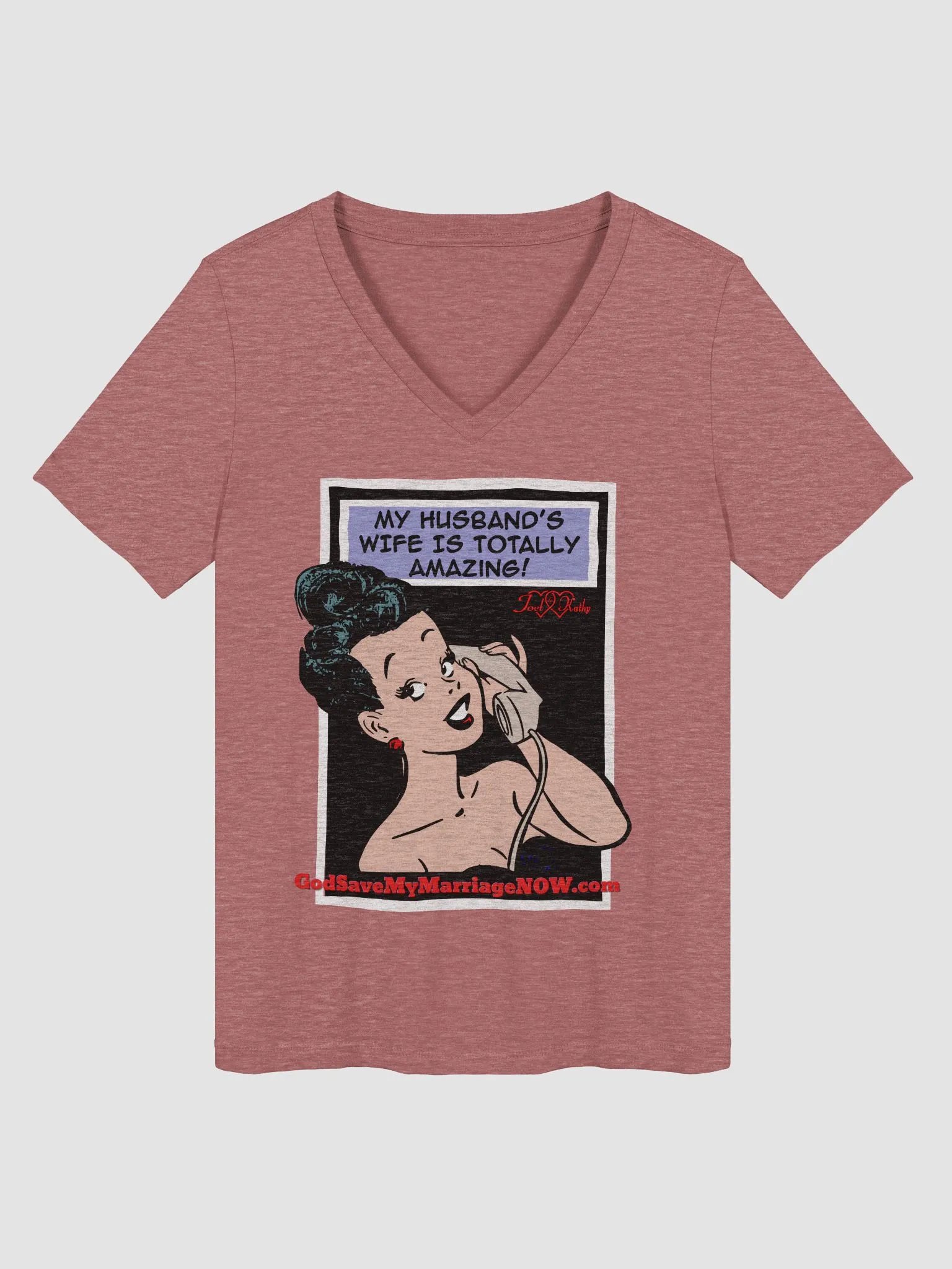My Husband's Wife is Totally Amazing & A Happy Wife is a Happy Life V-Neck Tee product image (1)