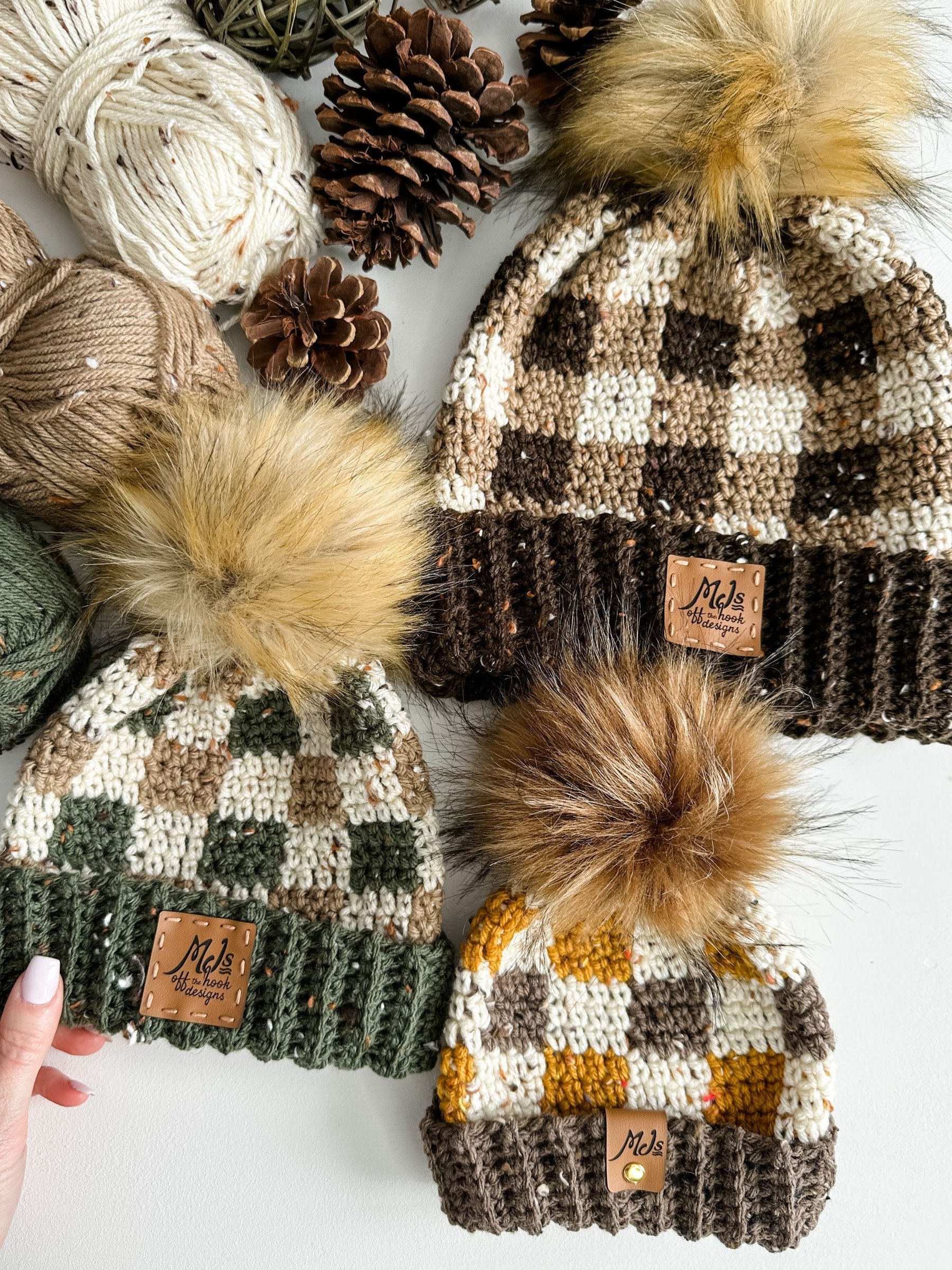 Rustic Buffalo Plaid Hat Crochet Pattern product image (1)