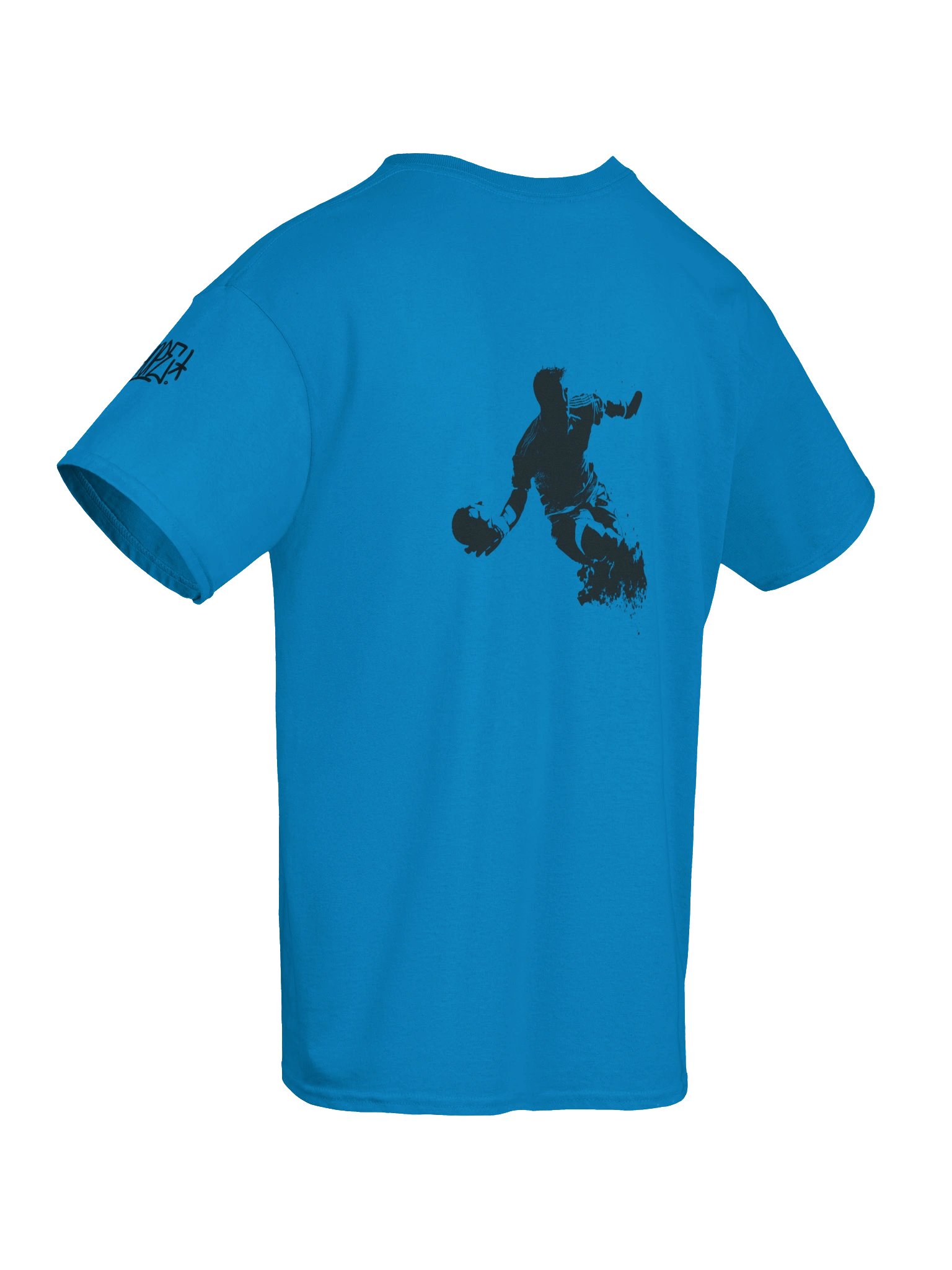 Football Player Silhouette Blue T-Shirt – Premium Unisex Soccer Graphic Tee product image (8)