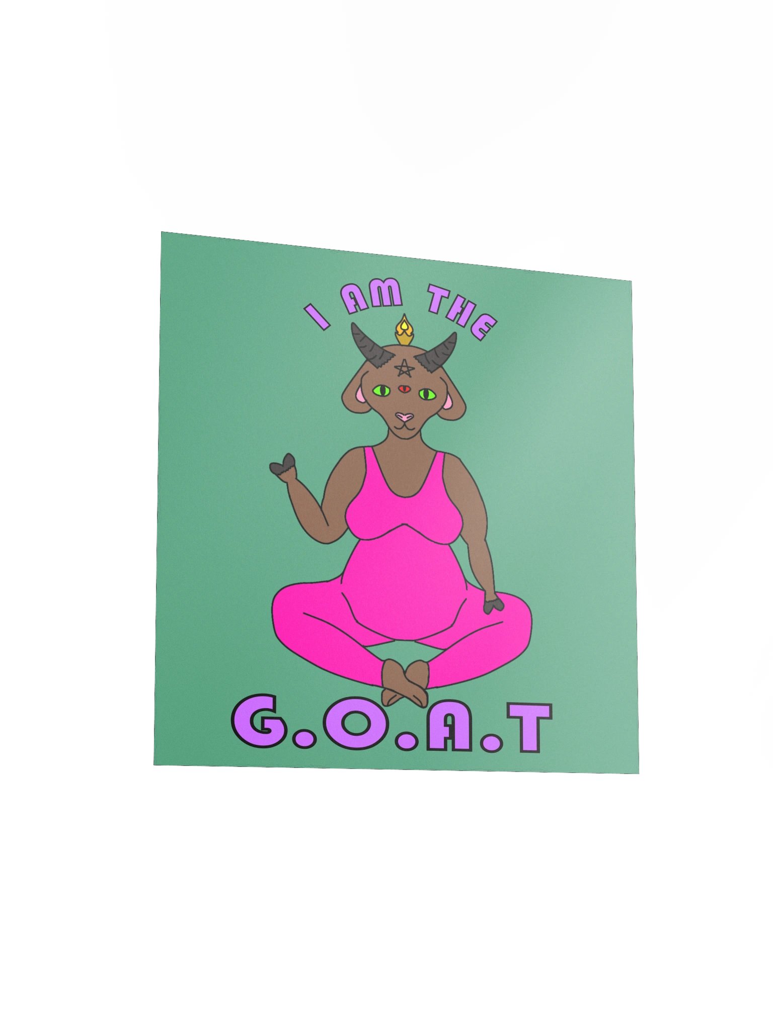 I am the G.O.A.T. Baphomet Brown Square Poster product image (3)