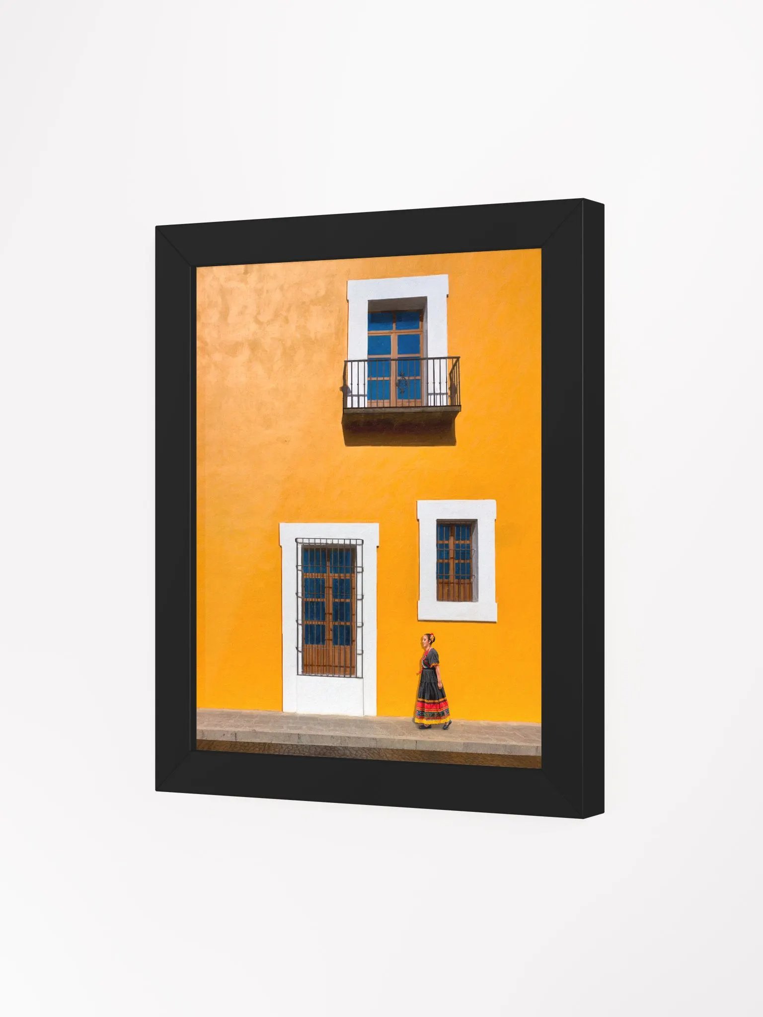 Puebla Mexico Golden Yellow Historic Architecture Studio Framed Print product image (3)