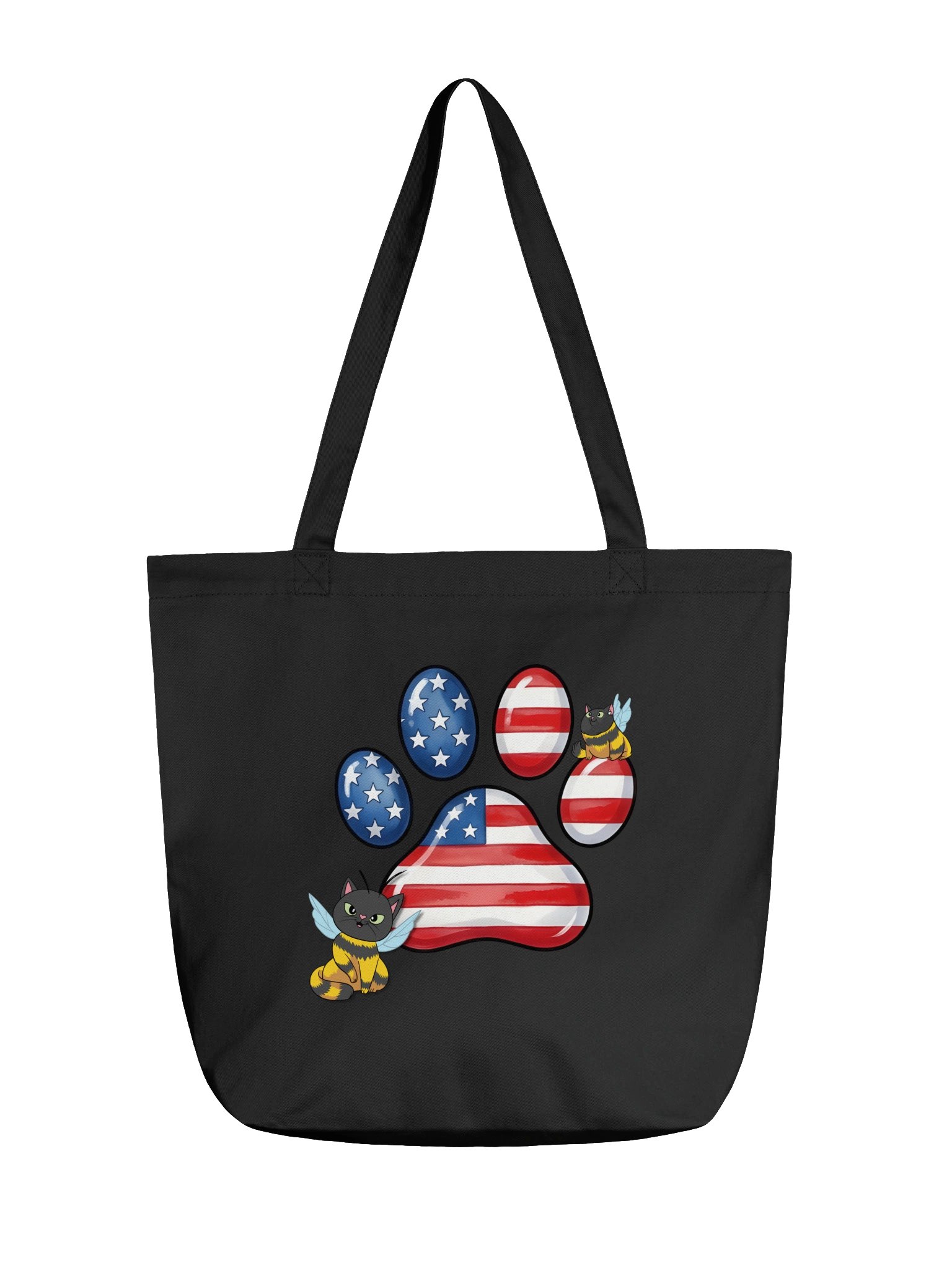 Patriotic Bee Cat Paw Tote Bag product image (1)