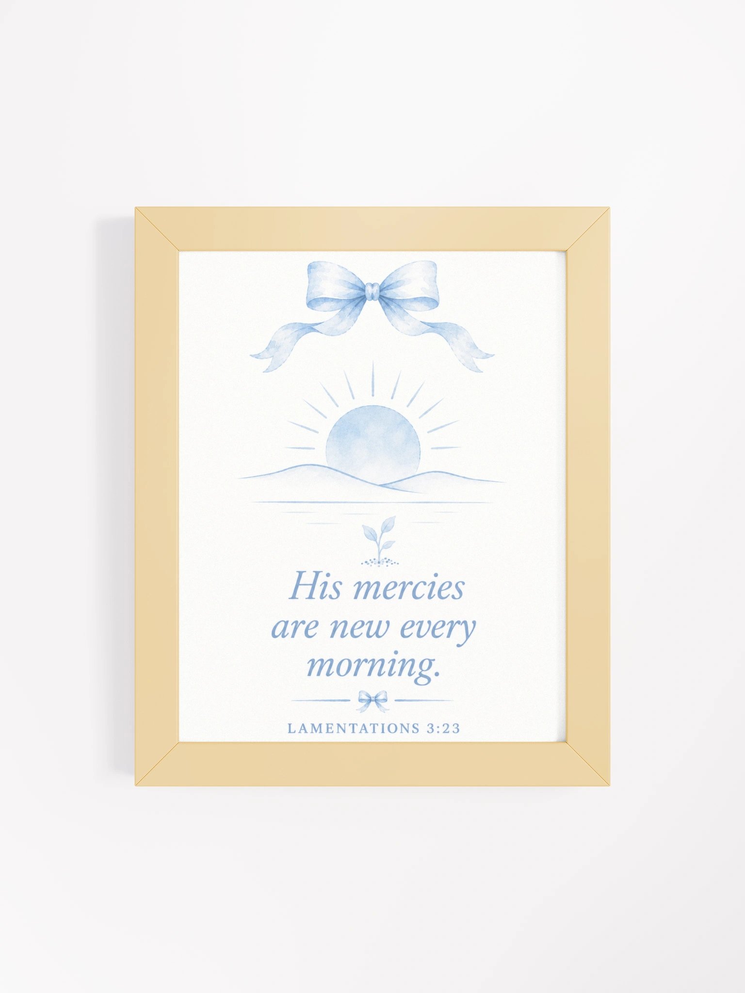 His Mercies Are New Every Morning Lamentations 3:22-23 | Blue Coquette Framed Christian Wall Art product image (4)