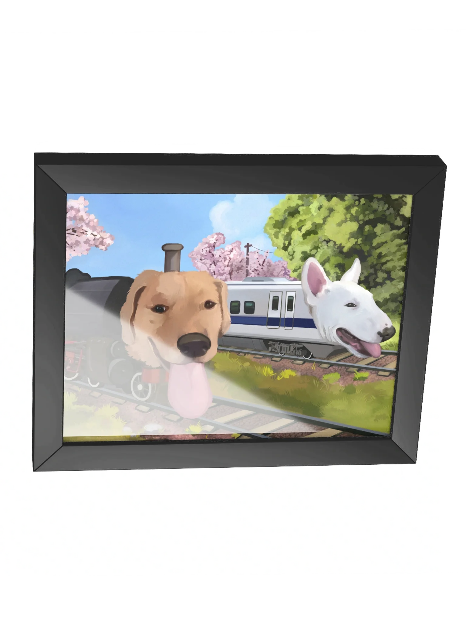 train dogs framed poster product image (2)