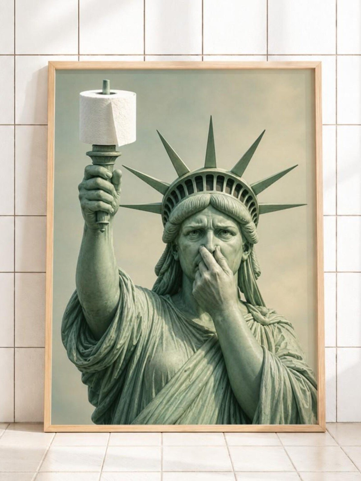 Statue of Liberty Bathroom Art, Funny Toilet Paper Print product image (1)