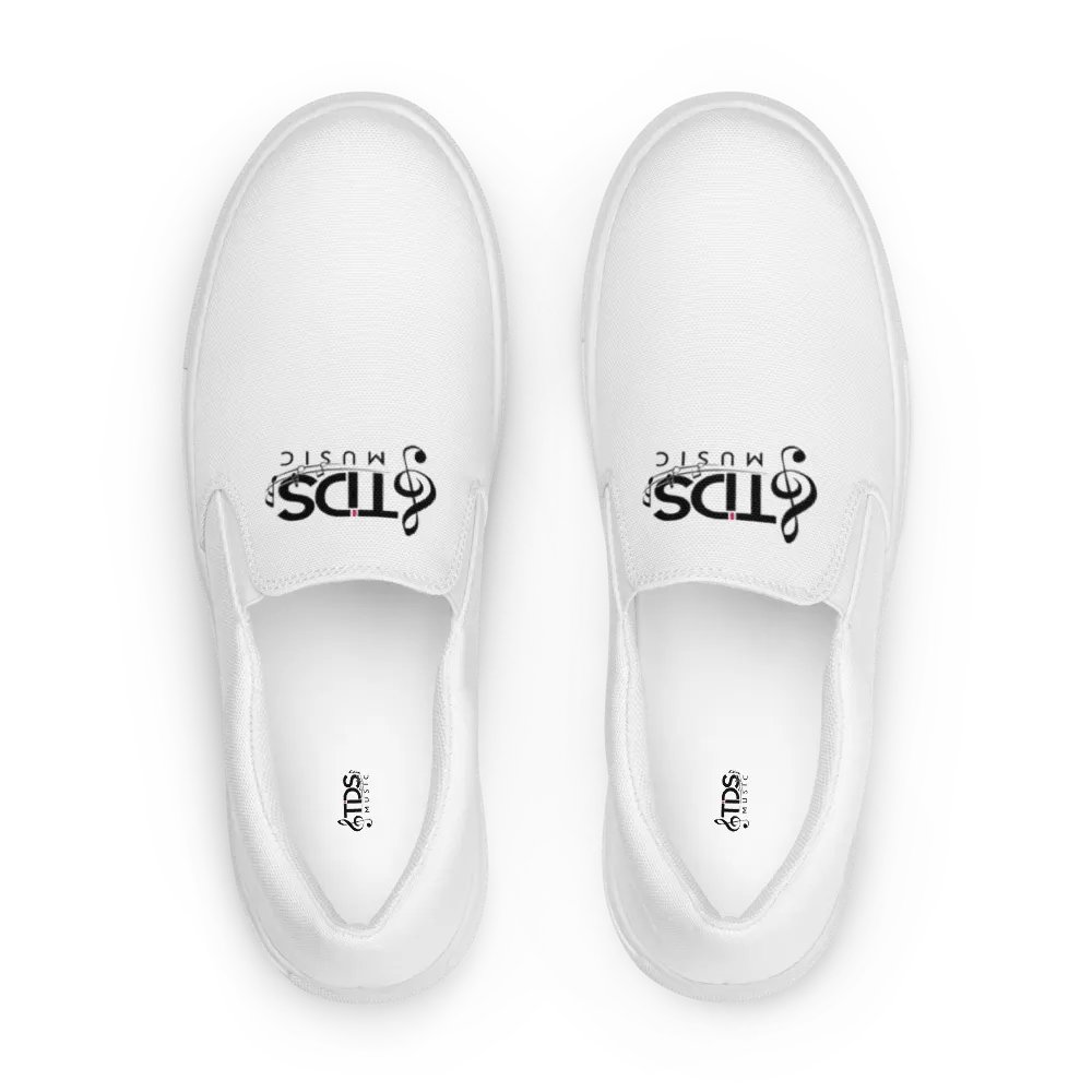 Exclusive TDS Music Design Men's White Canvas Slip-On Shoes - Handmade for Comfort and Style product image (4)