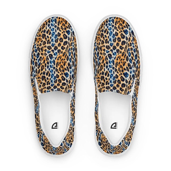 Blue Brown Leopard Women Canvas Shoes product image (1)