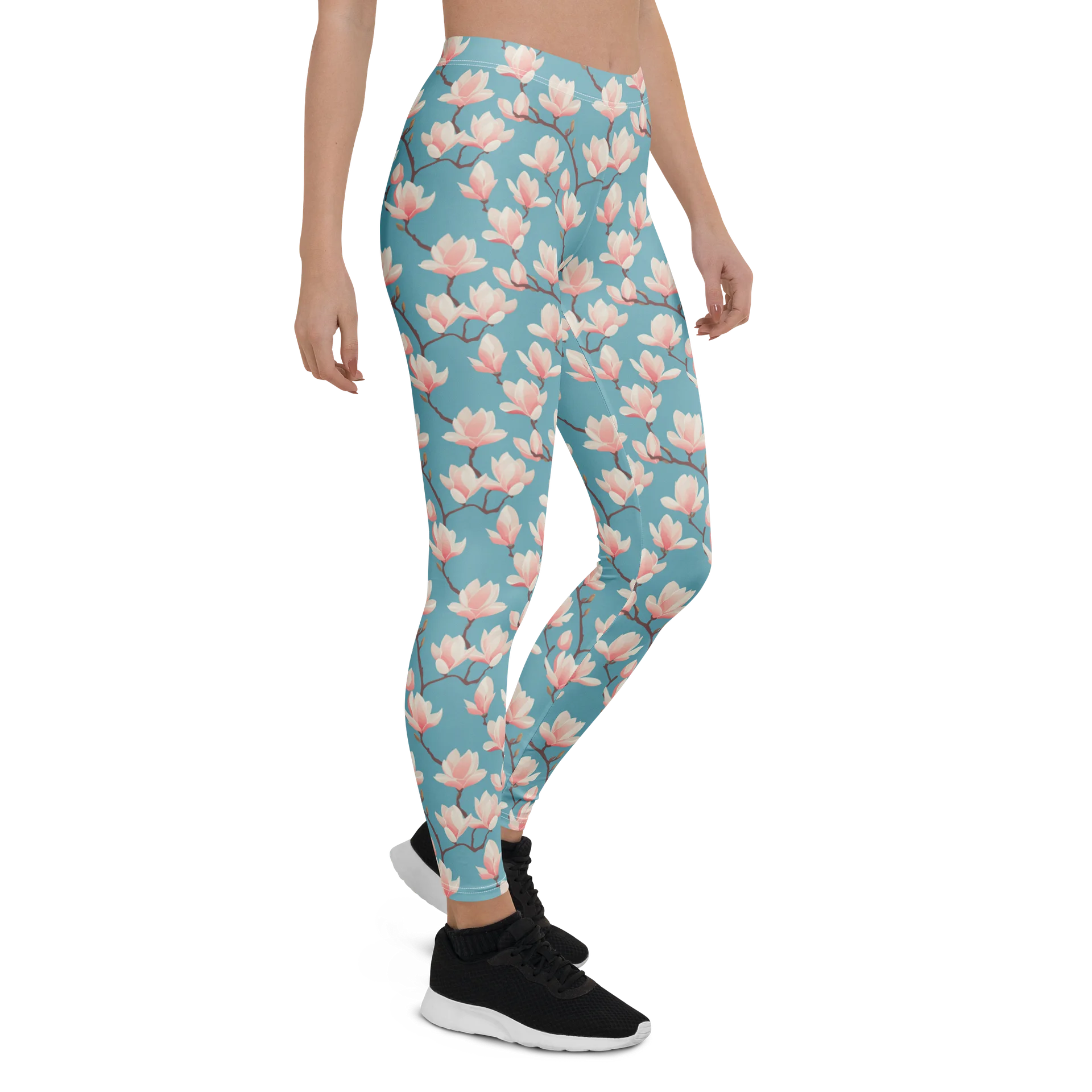 Elegant Magnolia Floral Leggings for Casual Outfits product image (5)