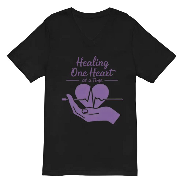 Cracked Heart Healing V-Neck Tee product image (3)