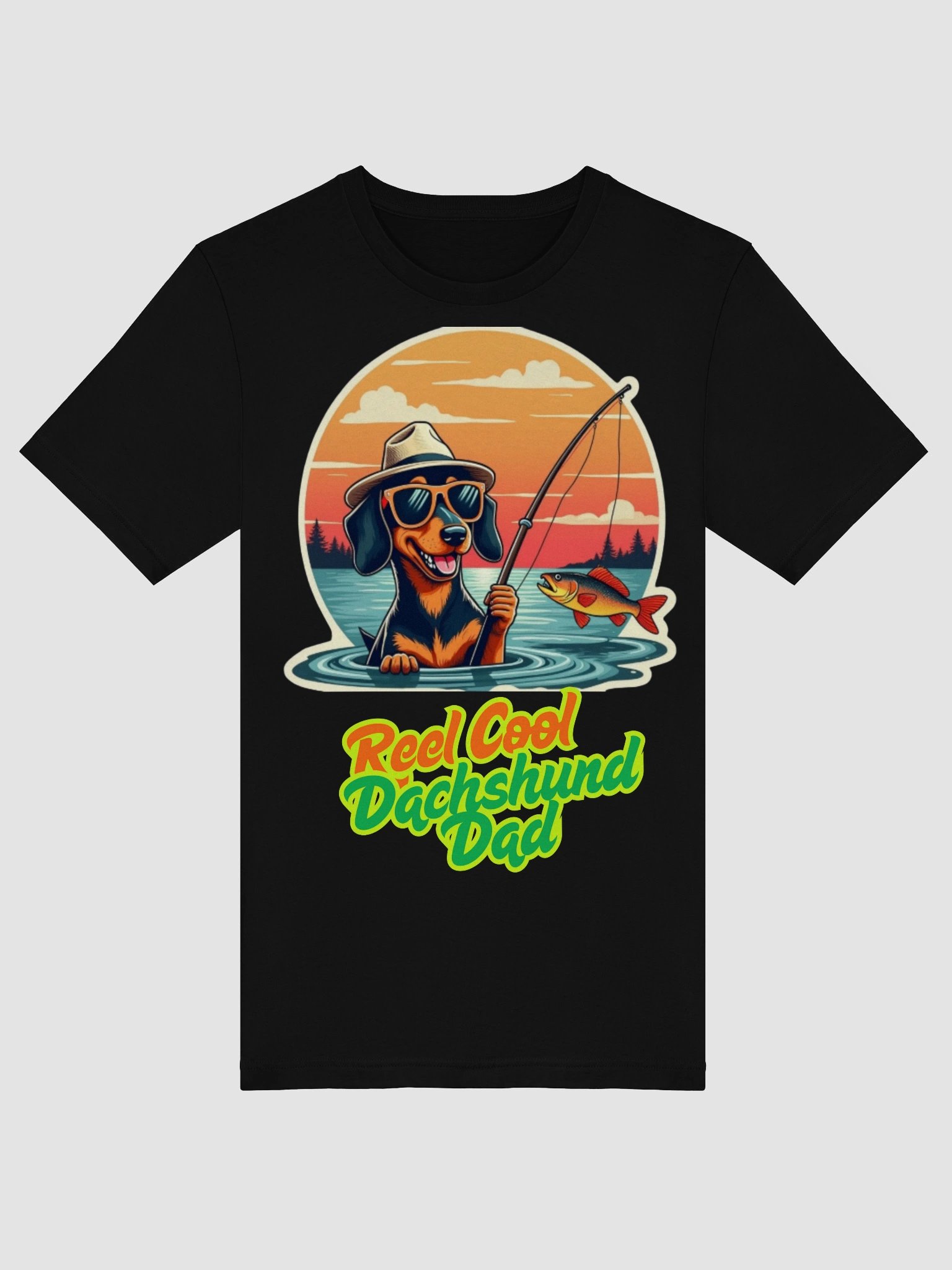 Reel Cool Dachshund Dad Tee product image (5)