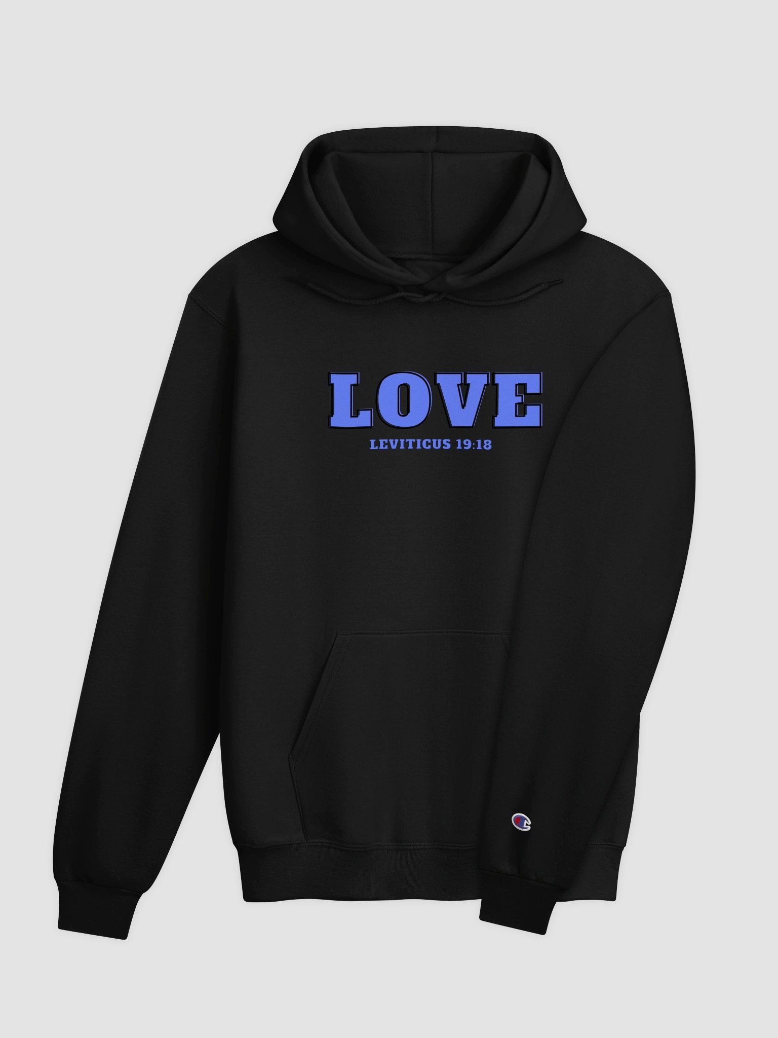 Blue "Love" Your Neighbor Heavyweight Cozy Hoodie product image (4)