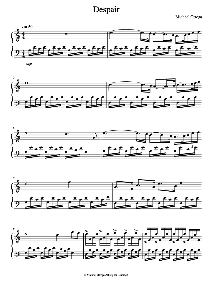 Despair (Piano Score) product image (2)