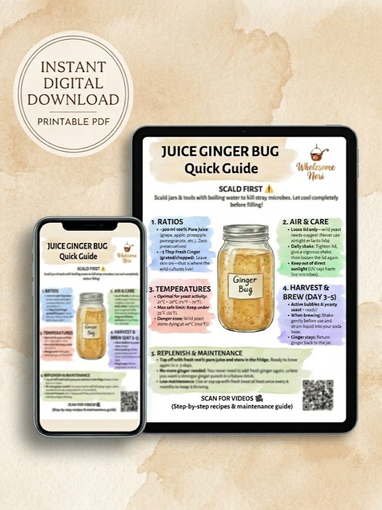 Juice Ginger Bug Quick Guide (Printable PDF Edition) product image (1)
