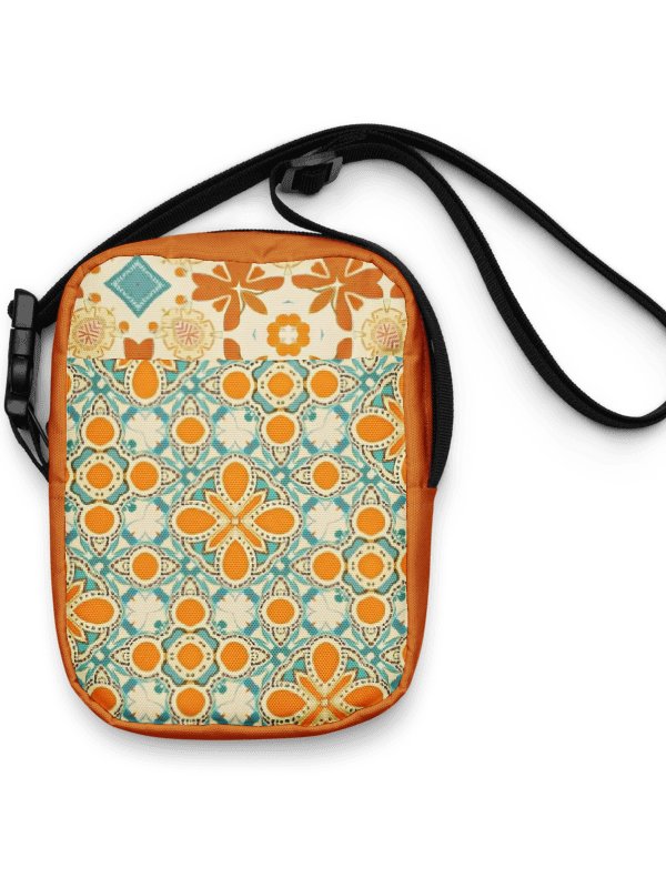 Orange, Teal and Tan Boho Crossbody Bag – Two-Pattern Style product image (1)