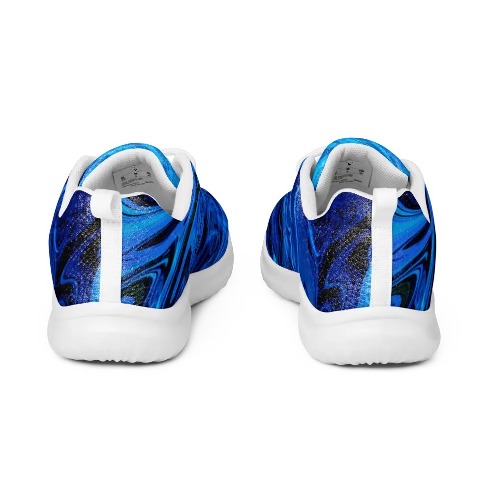 Marbled Blue and Black Women's Athletic Shoes product image (4)