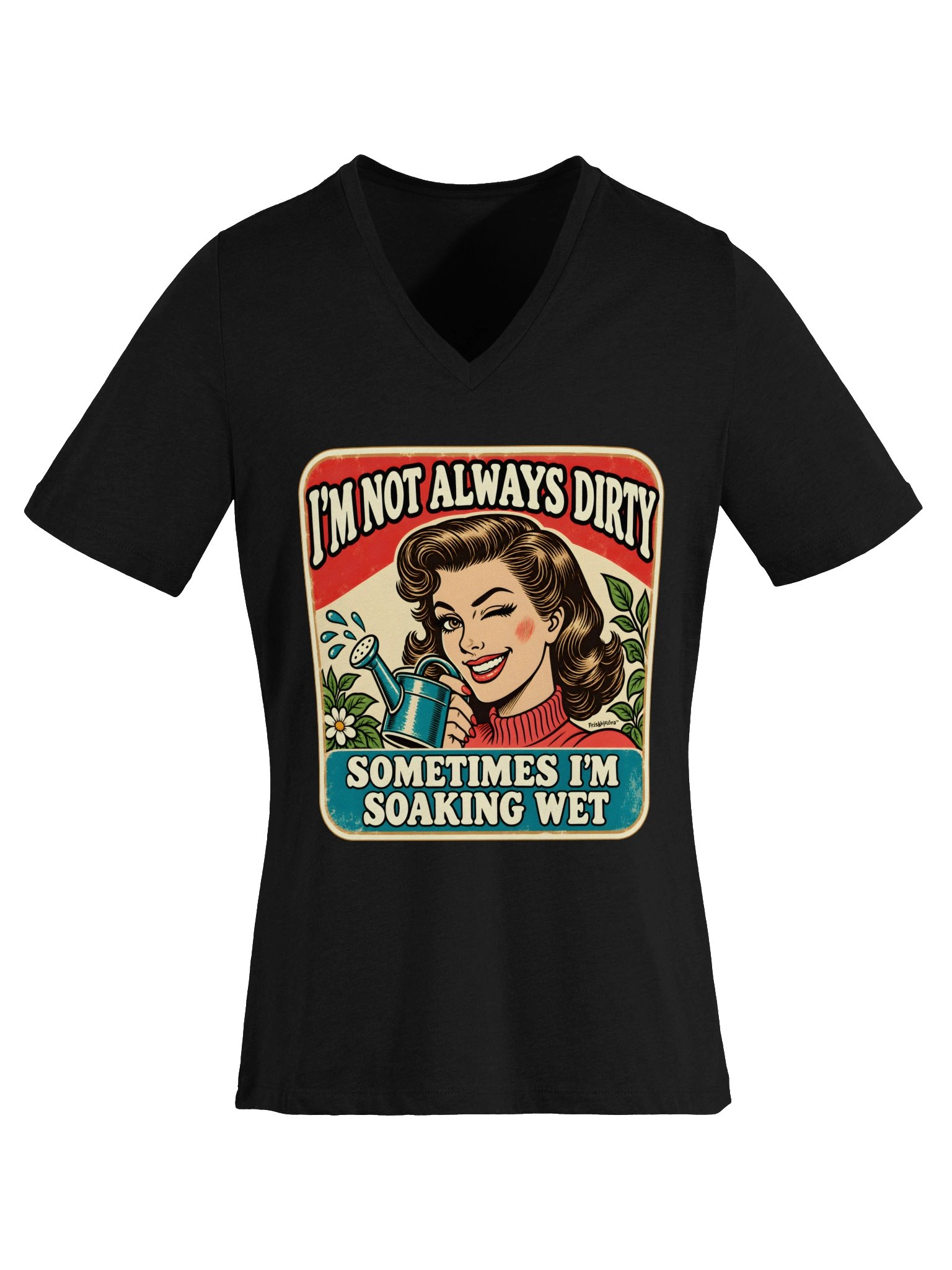 Not Always Dirty, Sometimes Soaking Wet Floral V-neck T-shirt product image (4)